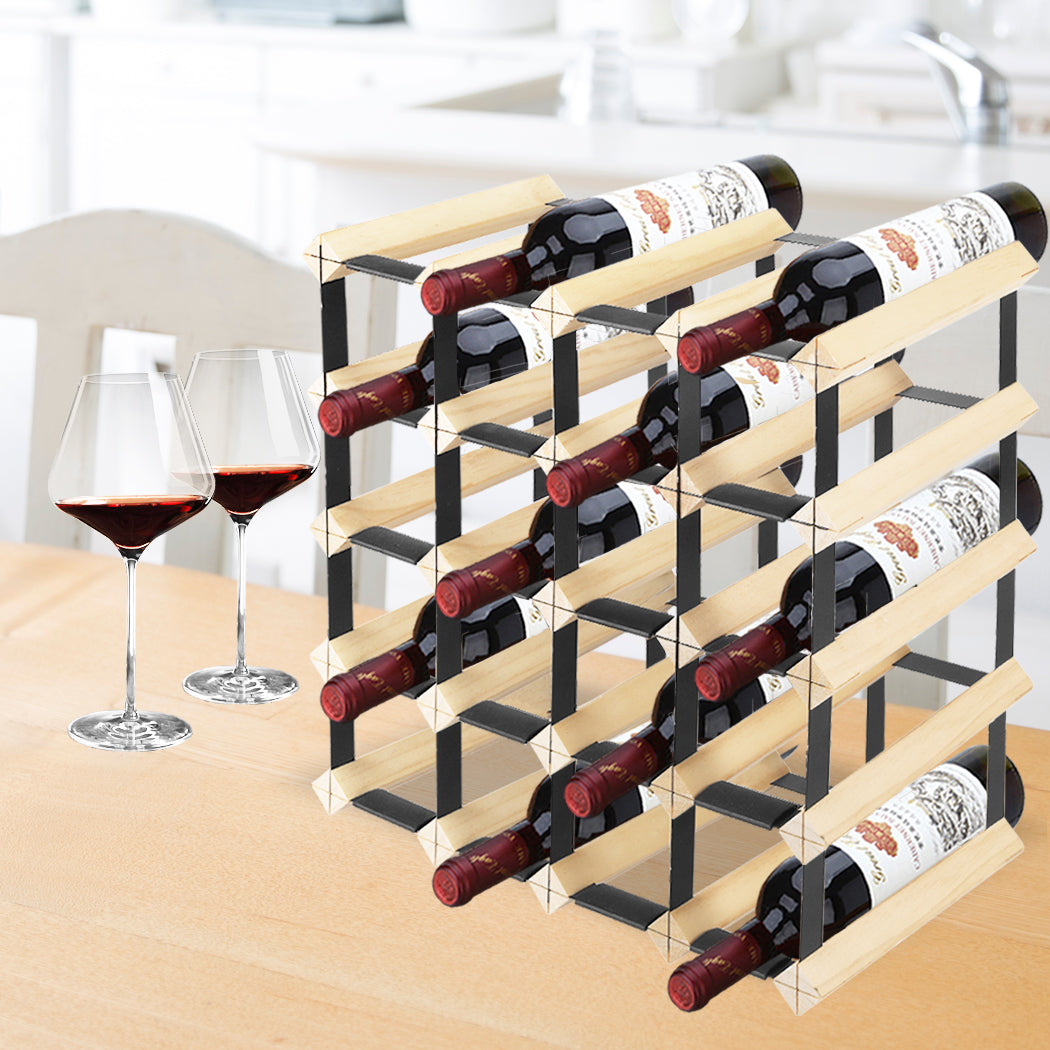 Levede Timber Wine Storage Rack Wooden 20 Bottle-1942353774785990663