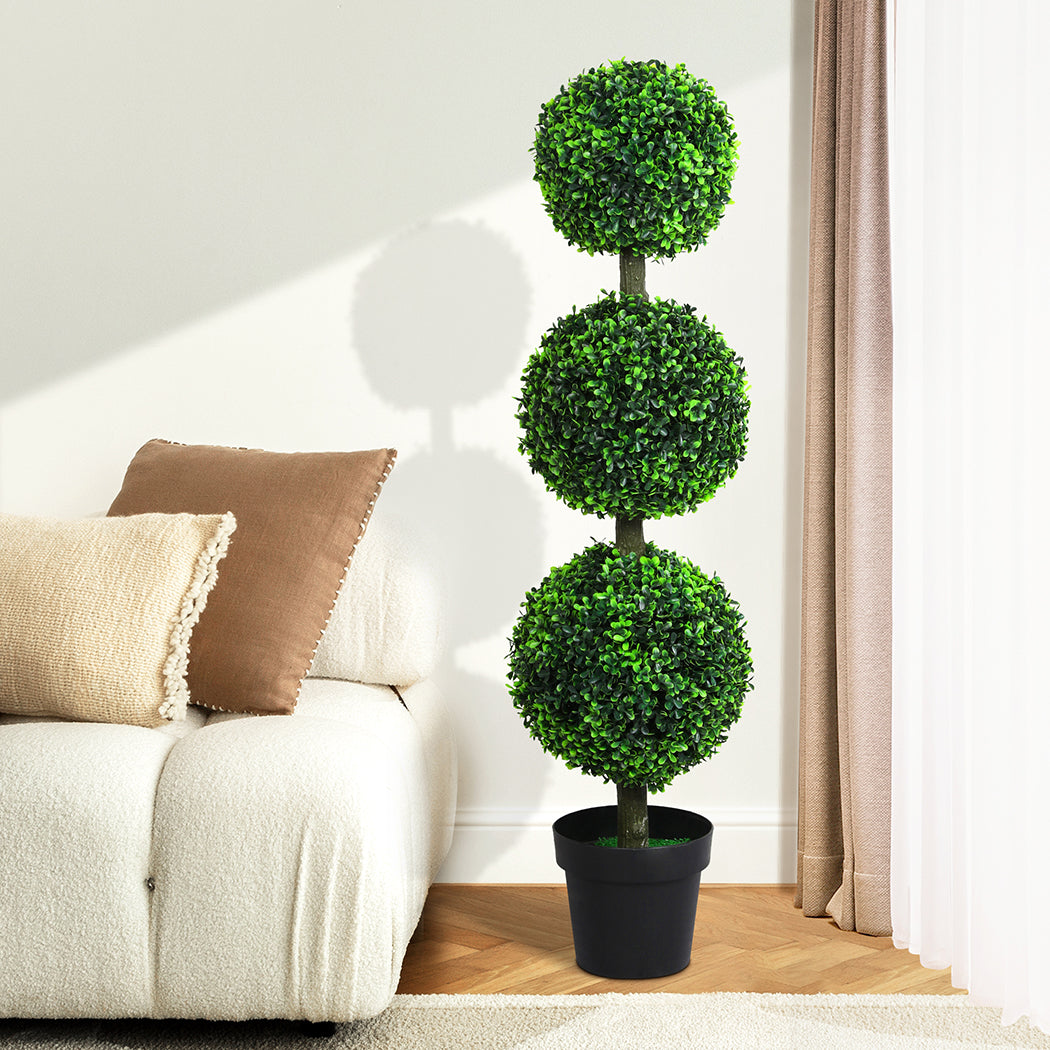 Lambu Artificial Triple Ball Boxwood Trees-1942353683010424839