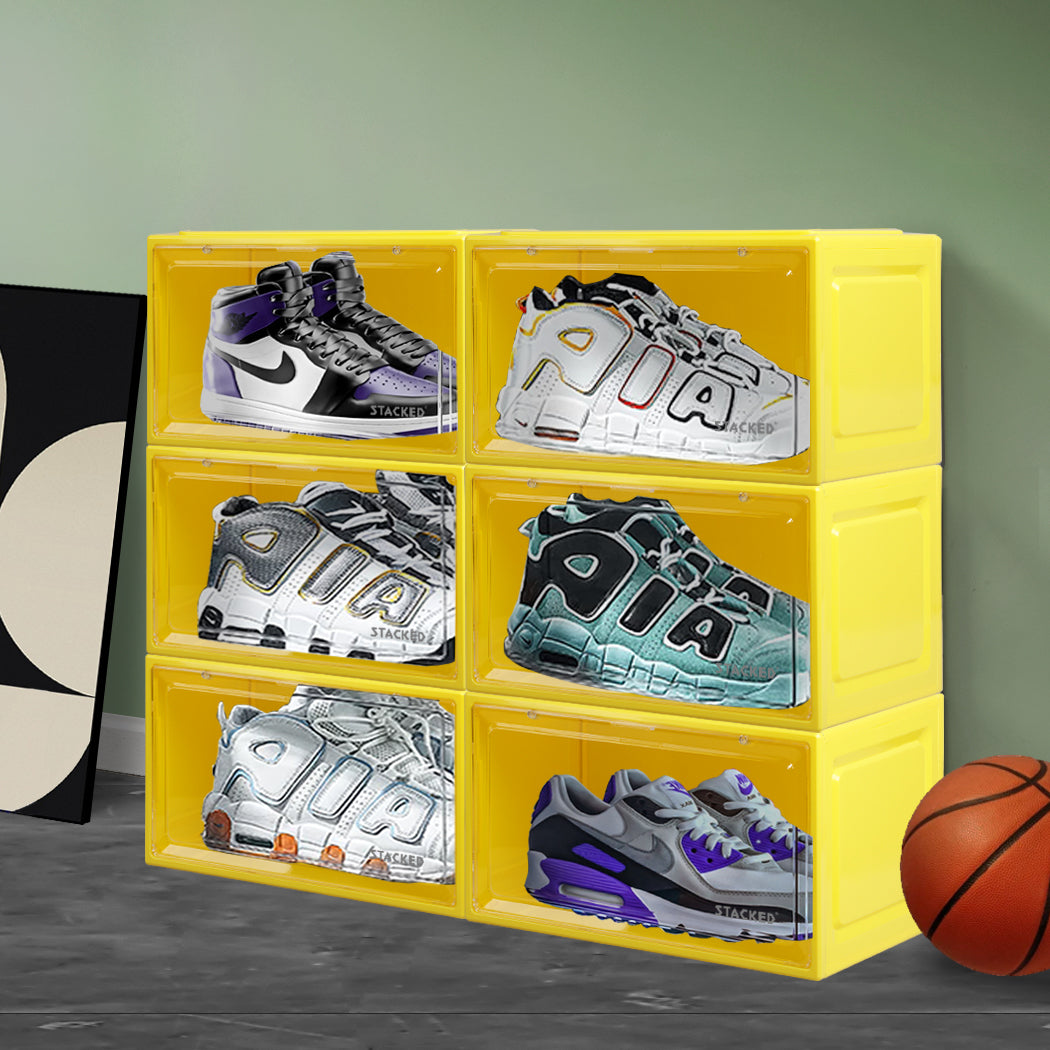 Stacked Sneaker Display Case 6x Clear Yellow-1942352815838072839