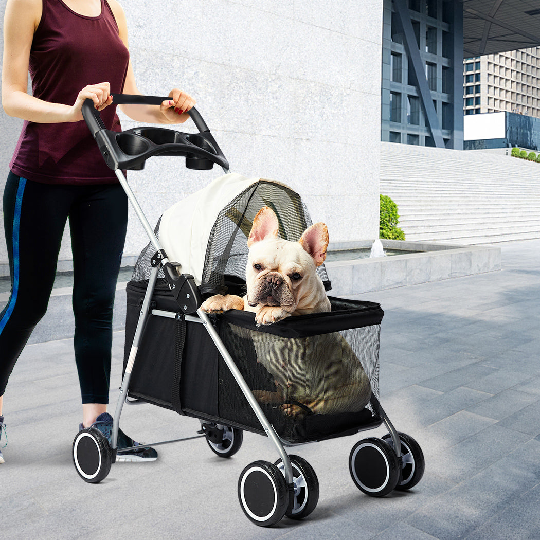 PaWz Large Pet Stroller Dog Cat Carrier Black-1942352820992872455