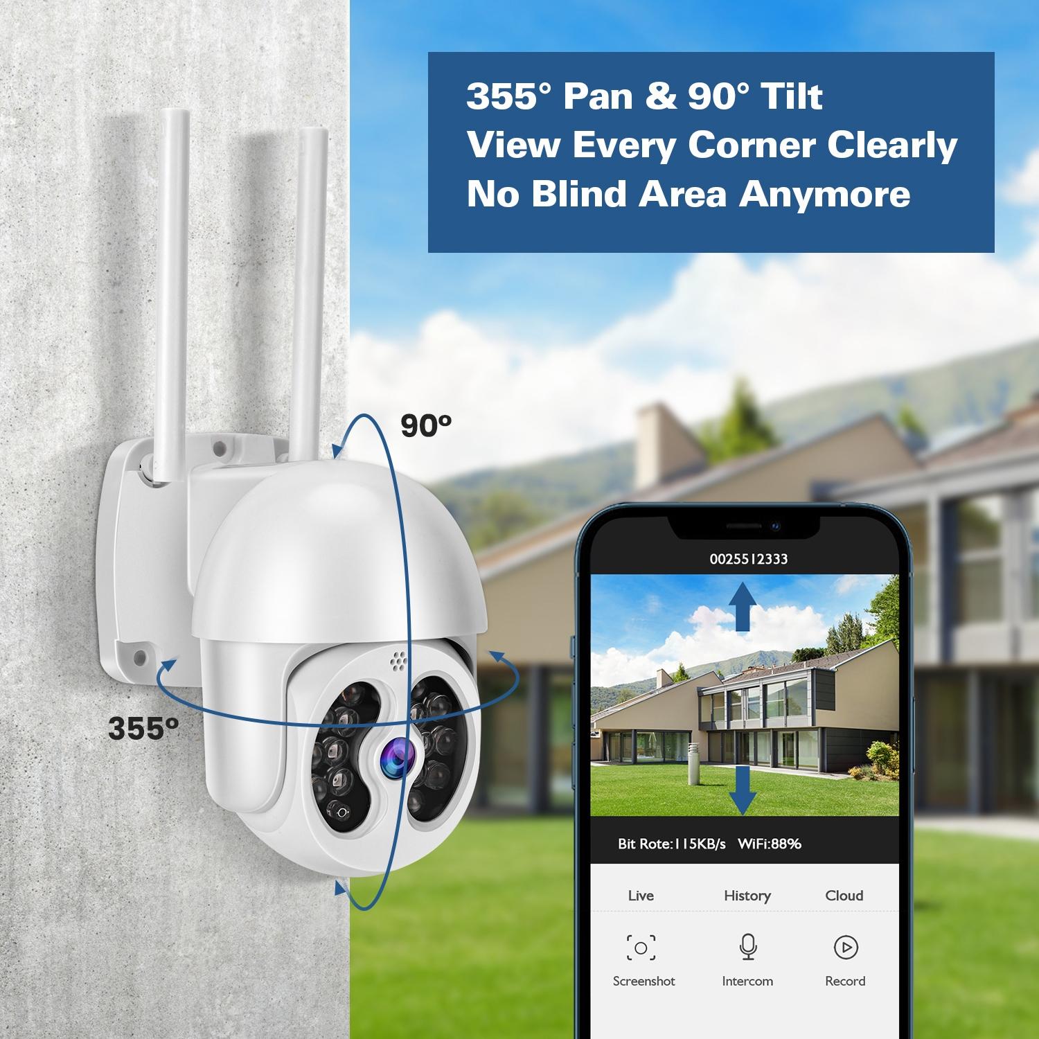 2.4G Wireless Ip Camera With 3.0Mp Waterproof Two-Way Audio Full Colour Night Vision Tf Card-1915196616520896514