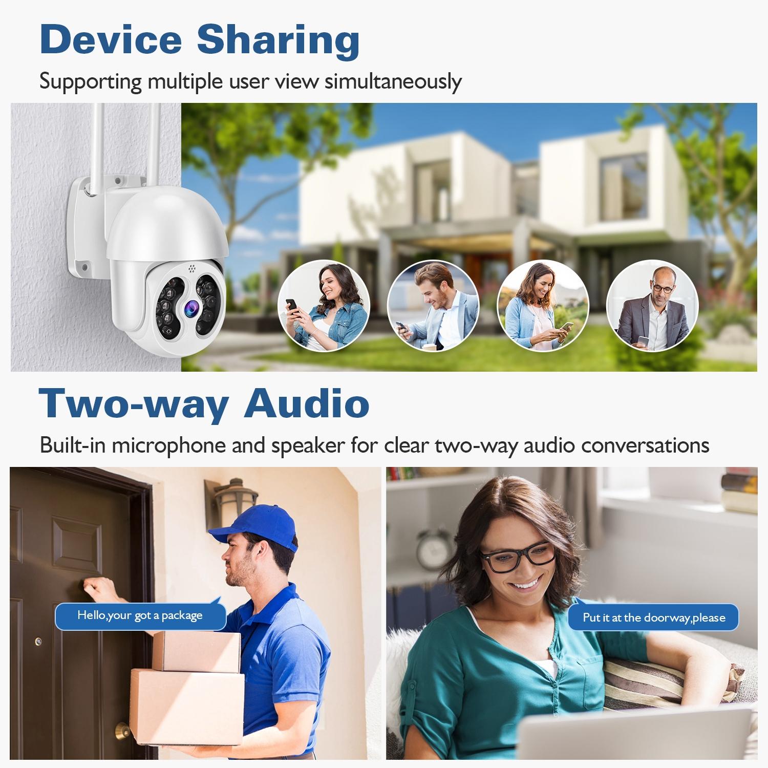 2.4G Wireless Ip Camera With 3.0Mp Waterproof Two-Way Audio Full Colour Night Vision Tf Card-1915196616520896516
