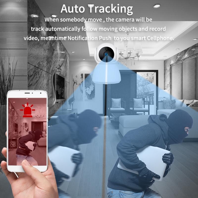 Smart Wifi Security Camera With Pan-Tilt 3.0Mp Tf Card Two-Way Audio Motion Detection Night Vision-1915196616202129414