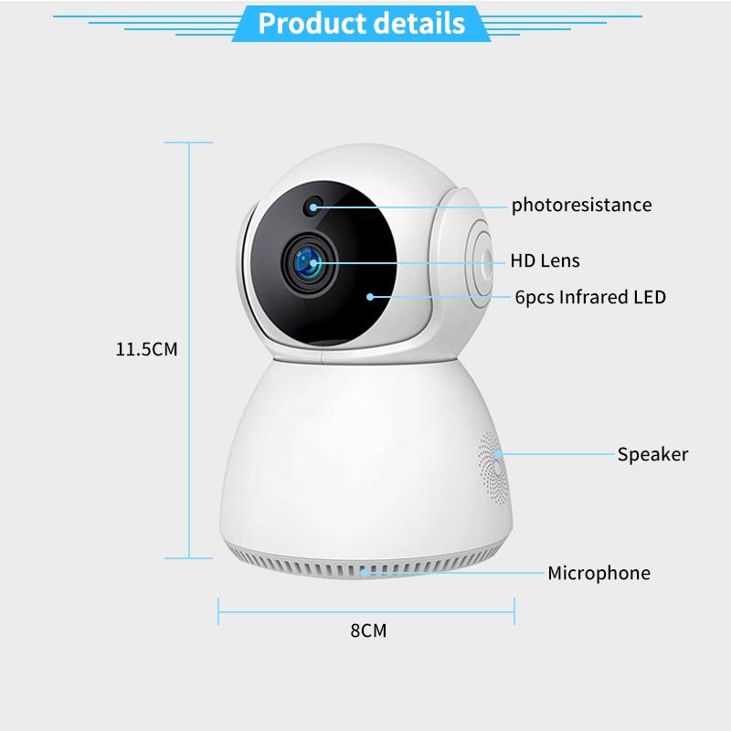 Smart Wifi Security Camera With Pan-Tilt 3.0Mp Tf Card Two-Way Audio Motion Detection Night Vision-1915196616202129415
