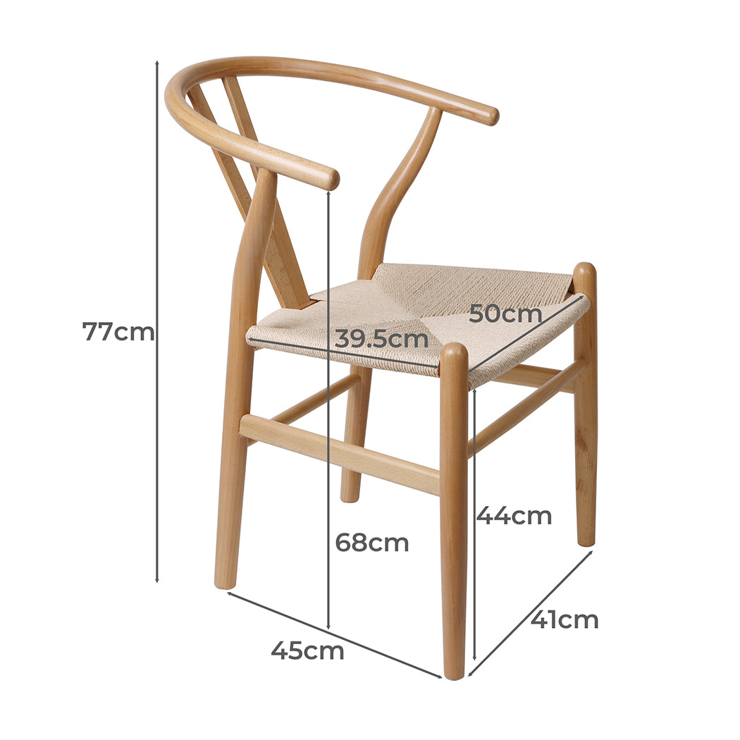 Levede 2x Dining Chairs Wooden Hans Clear-1910113283831107586