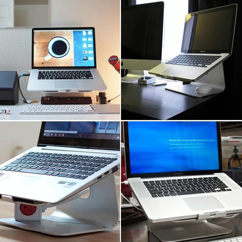 Aluminum Cooling Stand With Fan For Mac Ipad And Laptops - Silver Rotation Style-1915196598506360836