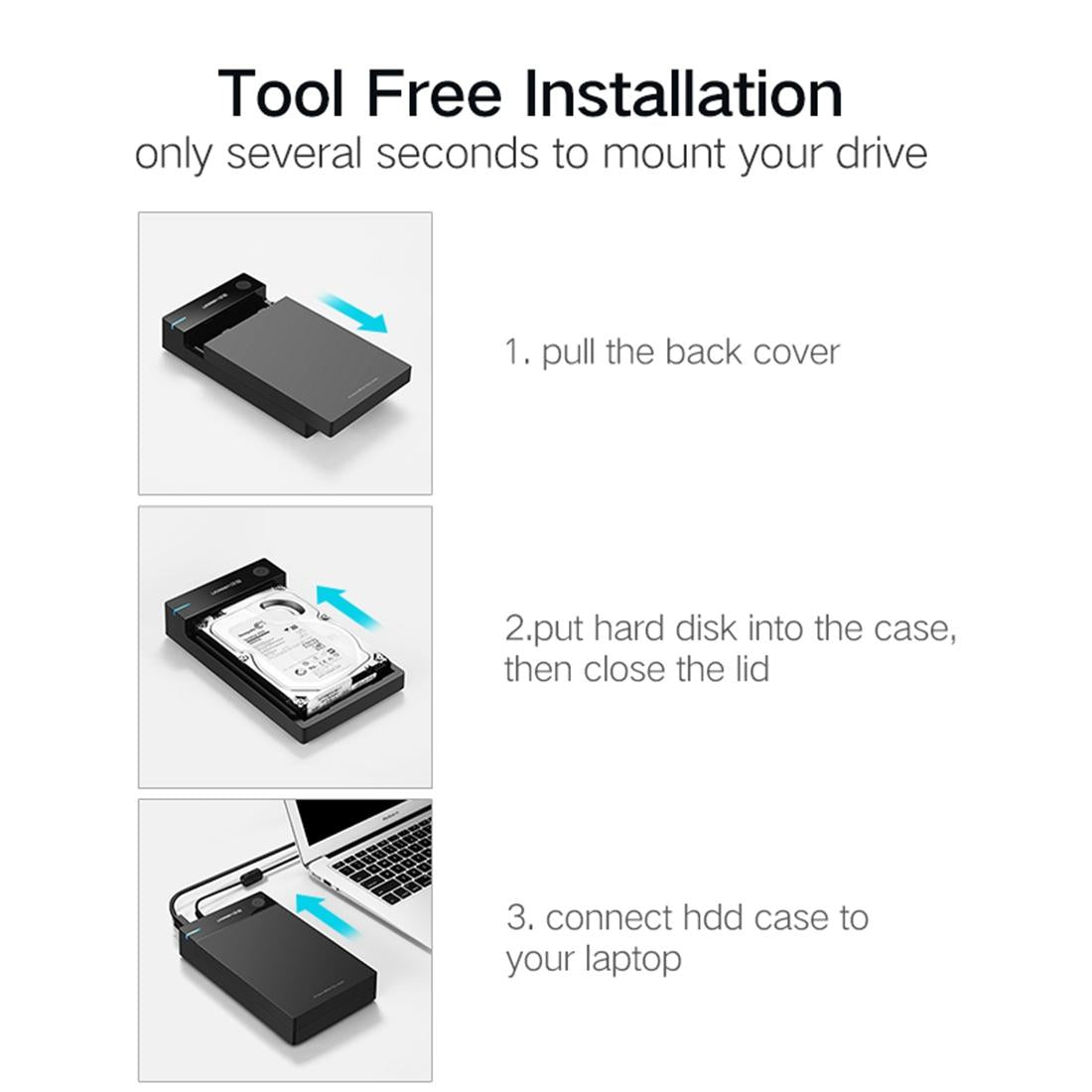 Usb 3.0 Sata Ssd Adapter For 2.5 / 3.5 Hdd Enclosure-1915198003539480581