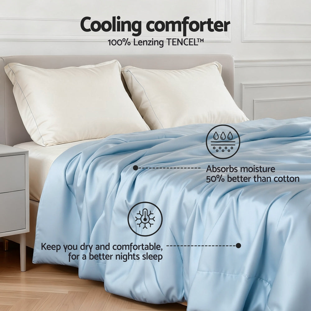 Giselle Tencel Quilt 200GSM Summer Quilts Comforter Doona Light Weight Soft Throw Blanket King