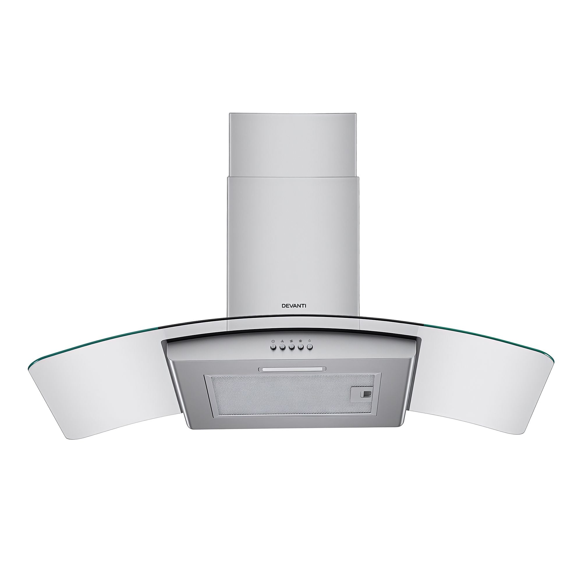 Devanti 90cm Range Hood Curved Glass Canopy Rangehood Kitchen Exhaust Fan