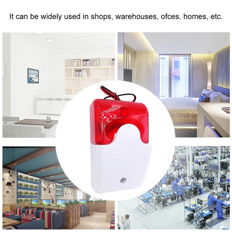 Compact Red Strobe Siren For Security Alarm-1915196987595165702