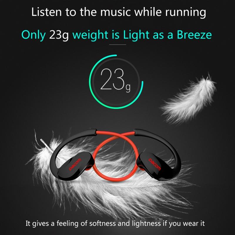 Red Dacom Athlete Bluetooth Earphones With Mic - Sport Running Stereo-1915196589887066116