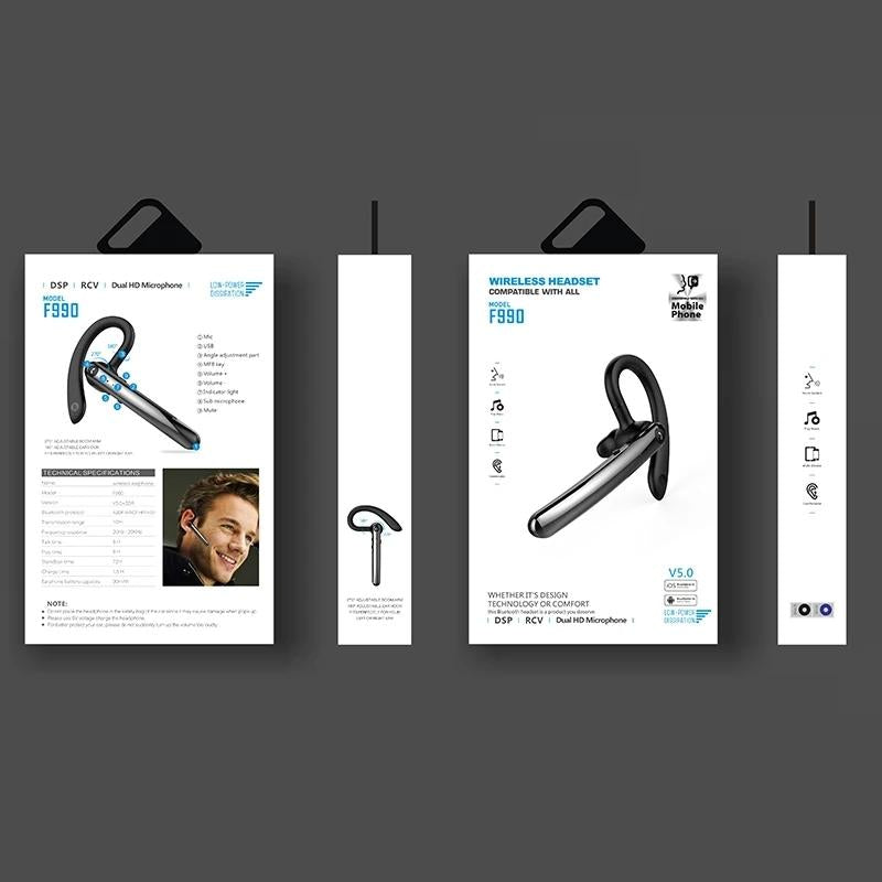 180 Degree Rotating Bluetooth 5.0 Wireless Earphones With Noise Cancellation And Mic-1915196819340660744