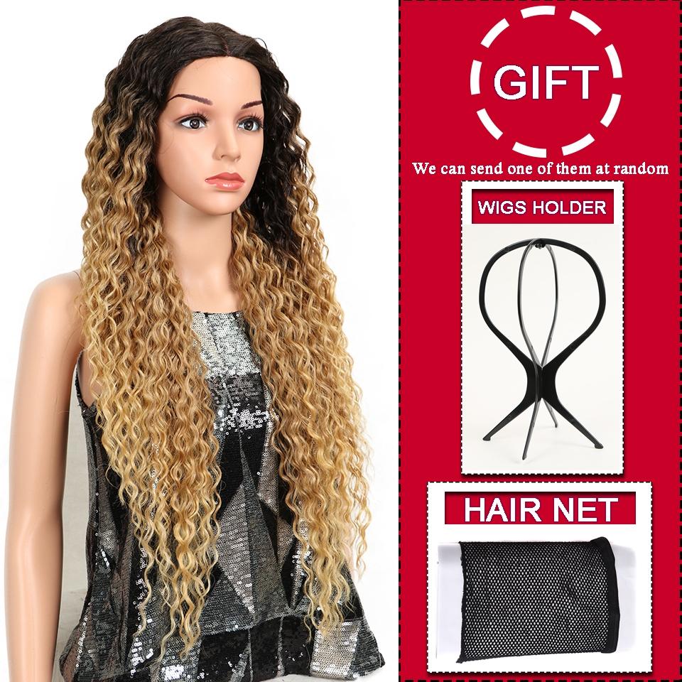 Long Curly Blonde Synthetic Lace Front Wig - Natural Look-1915196899271512066