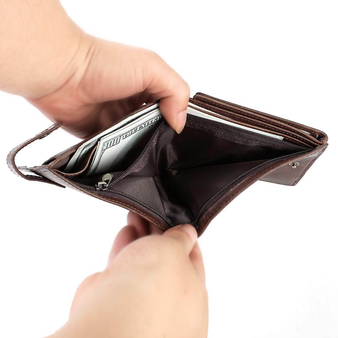 Leather Rfid Blocking Card Wallet - Multi Bit-1915197899571073028