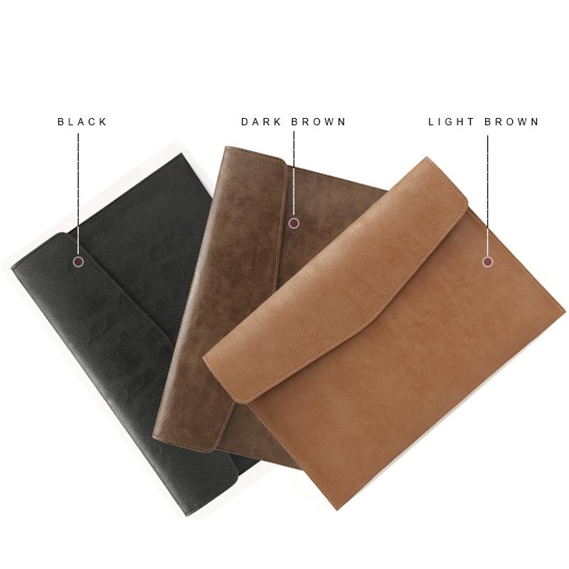 14 Litchi Pattern Laptop Sleeve & Power Bag - Black Leather-1915197432631791617