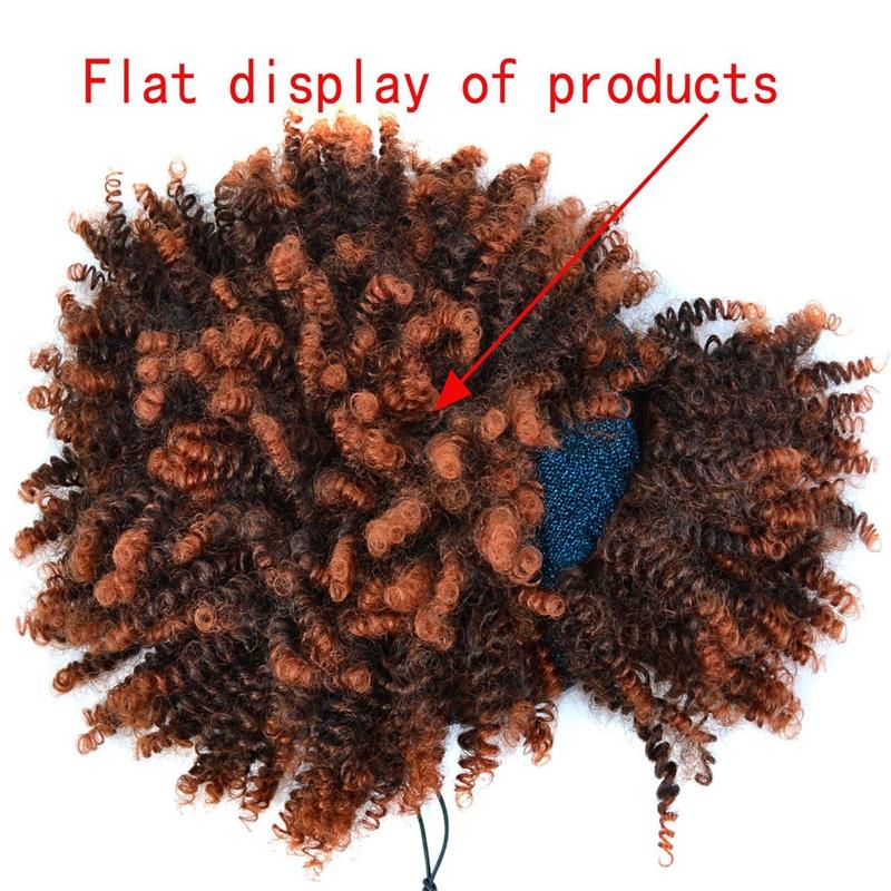 Small Curly Headscarf Wig - Gradient 1B Colour-1915197258203271173