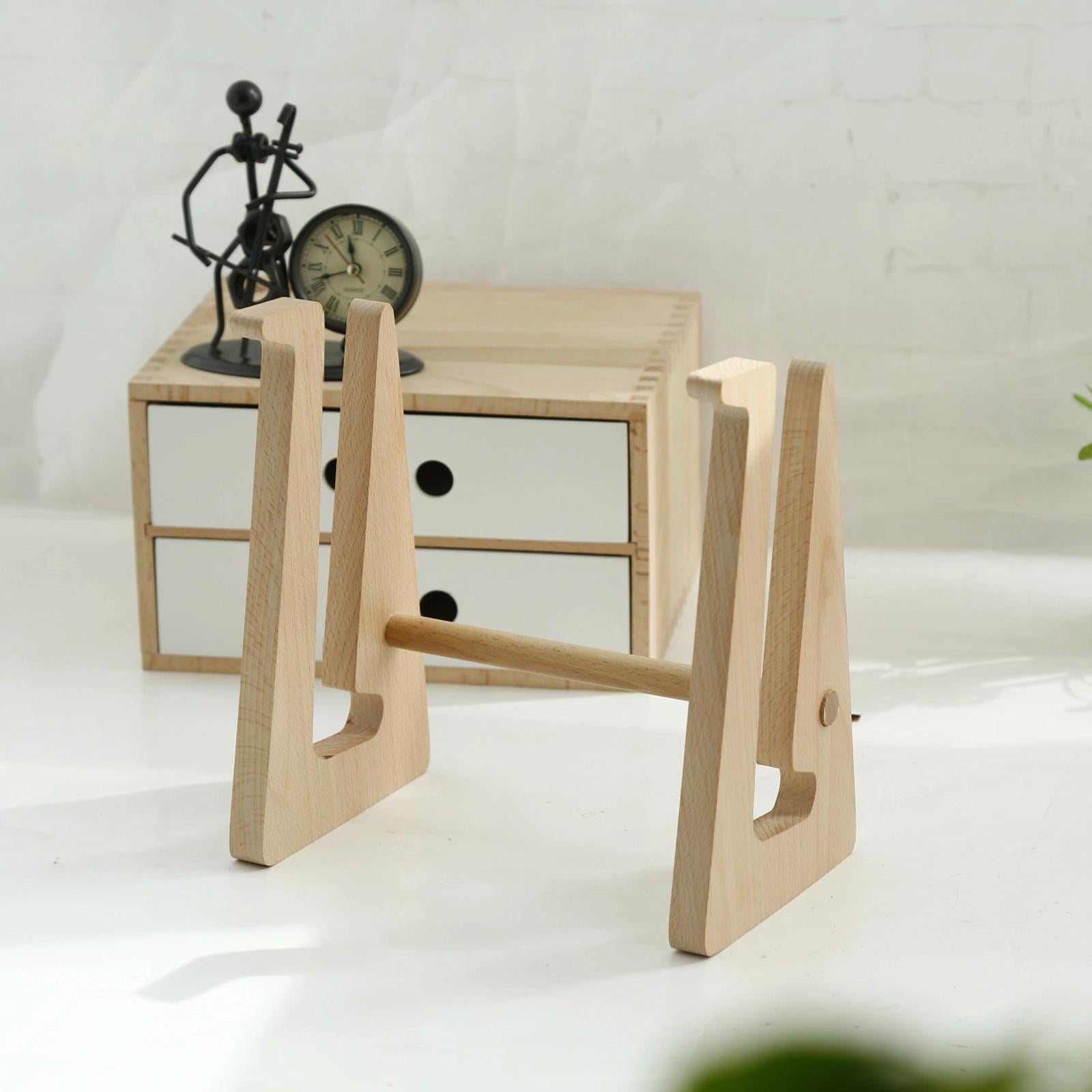 Bamboo Wood Desktop Storage Rack For Computers And Tablets-1915197981548744707