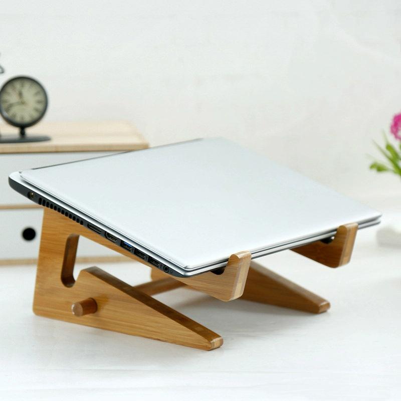 Bamboo Wood Desktop Storage Rack For Computers And Tablets-1915197981548744710