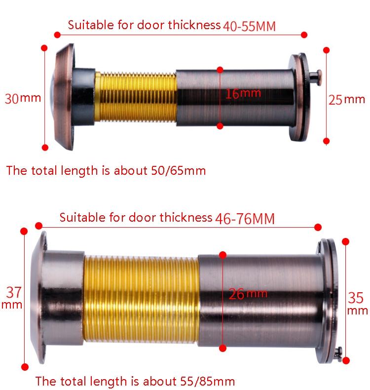 2-Pack Wide-Angle Security Door Viewer - 200 Degree Hd Glass Lens Anti-Tiny Green Bronze-1915197034730754049