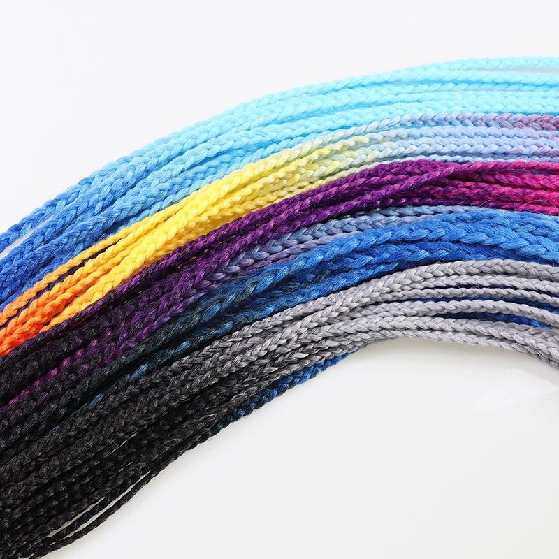 Multicoloured Braid Hair Band With Corn Silk Dreadlocks And Ponytail - Size 24-1915197034579759107