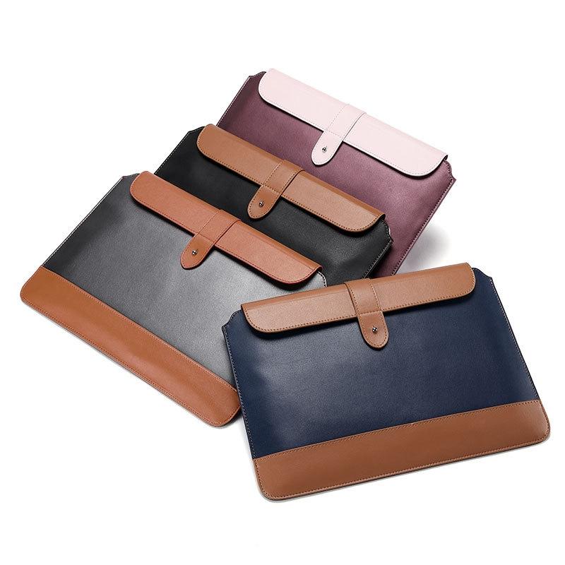 Microfiber Notebook Liner & Power Bag - Horizontal - Gray & Brown - 11-12 Inch-1915197049431789569