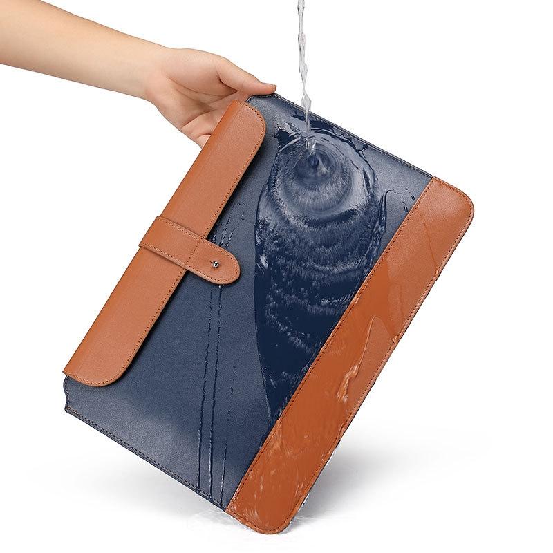 Microfiber Notebook Liner & Power Bag - Horizontal - Gray & Brown - 11-12 Inch-1915197049431789573