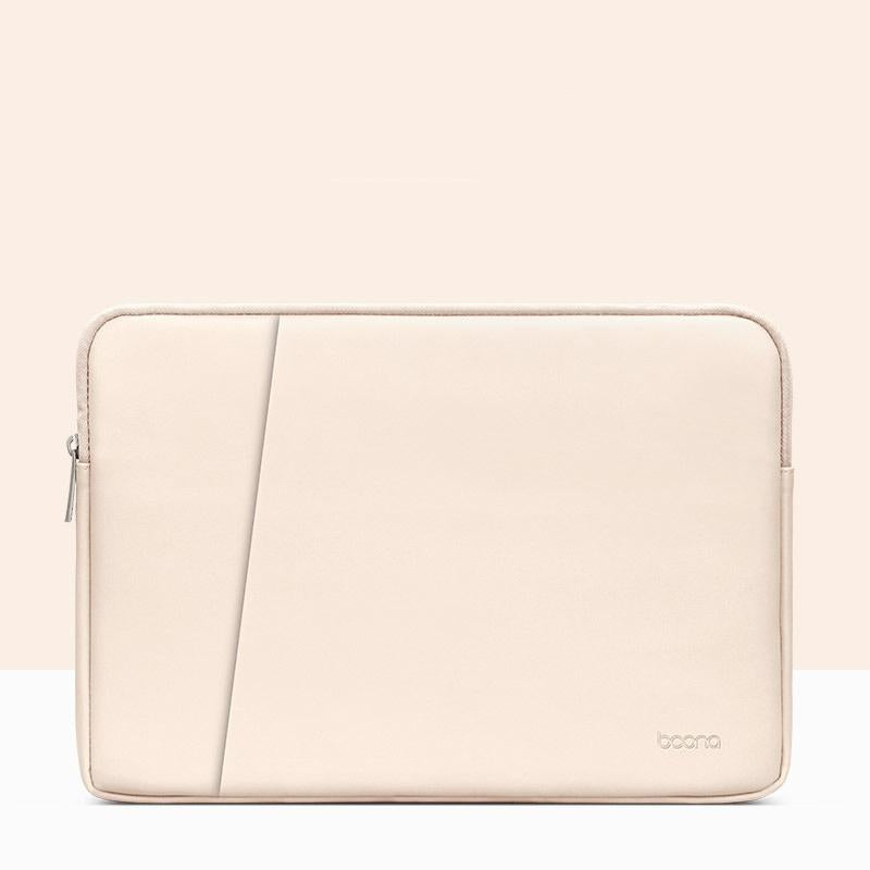 Double-Layer Leather Laptop Bag - Apricot - 16 / 17 Inch-1915196992896765959