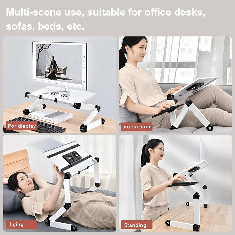 Portable Folding Laptop Desk With Adjustable Height And Storage-1915197821879980038