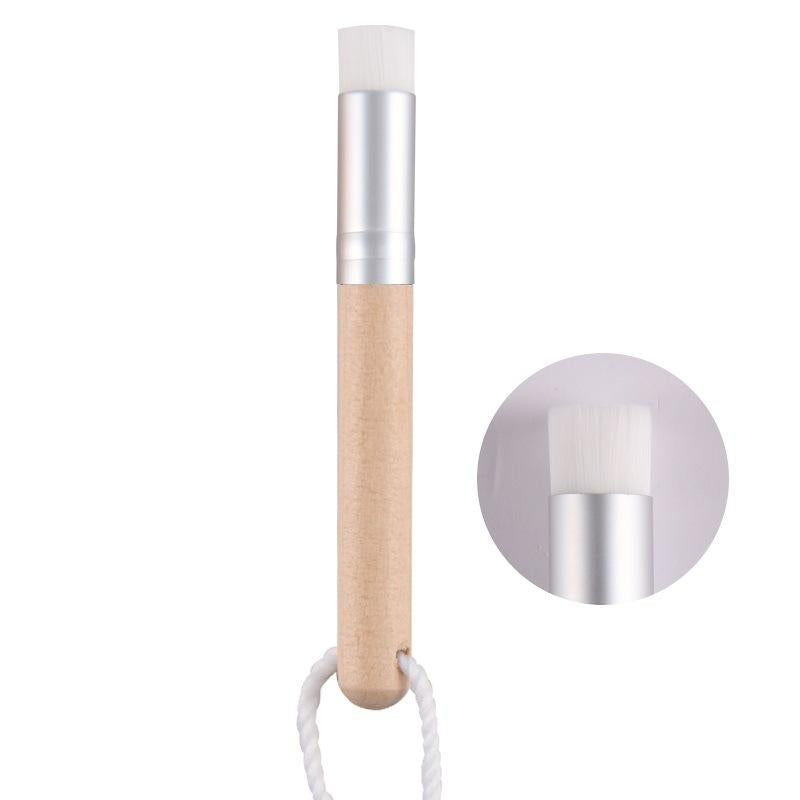 6-Piece Soft Nasal Washing Brush Set For Blackhead Removal And Deep Cleansing - Flat Head Wood Silver-1915197714342219776