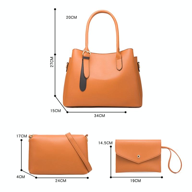 Large Capacity 3-In-1 Diagonal Handbags In Pink Pu Leather-1915196533473677315