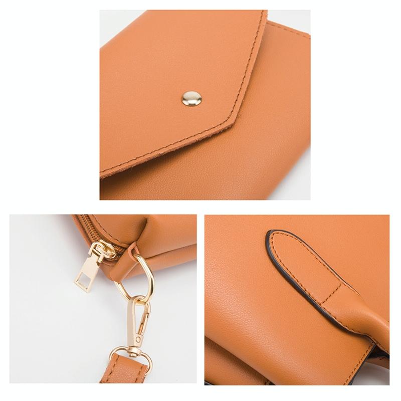 Large Capacity 3-In-1 Diagonal Handbags In Pink Pu Leather-1915196533477871616