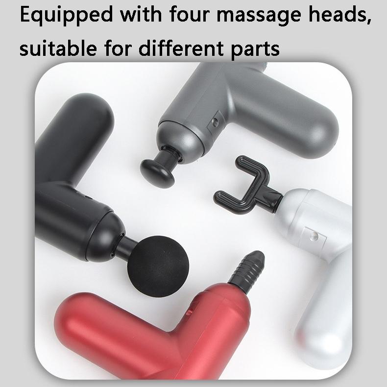 Red Mini Vibrating Fascia Massage Gun - Button Type-1915197810286923779