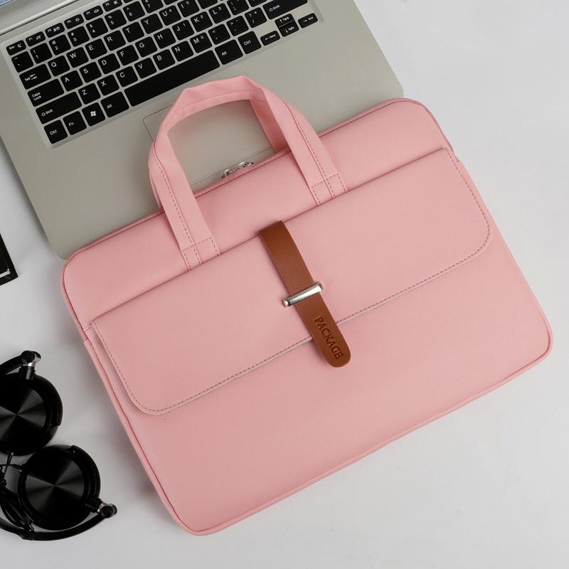 13-13.3 Inch Pink Pu Waterproof Laptop Bag - Durable And Stylish-1915196693842890752