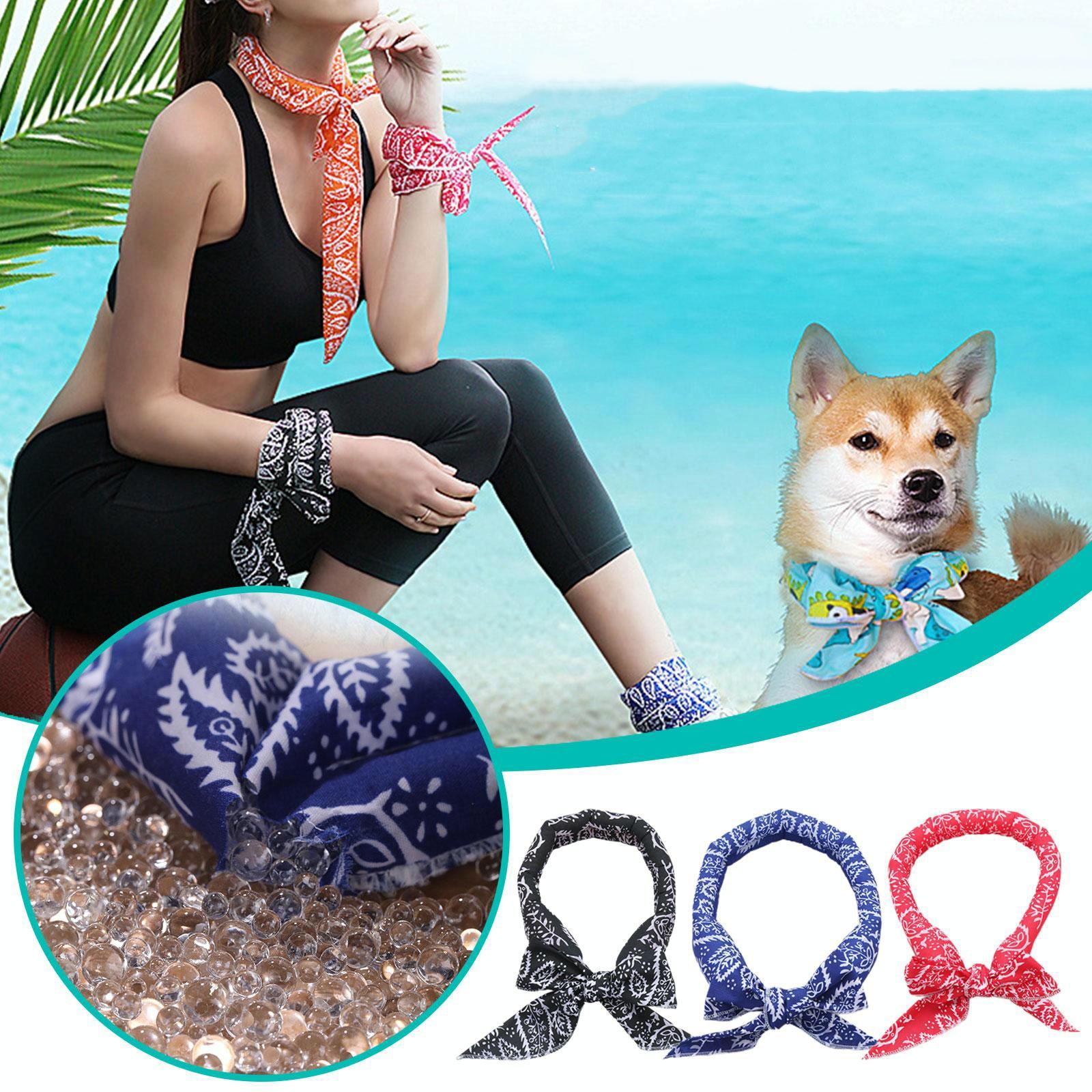 3-Piece Cooling Bandana Scarf Set - Yellow Leaves-1915197637544513538