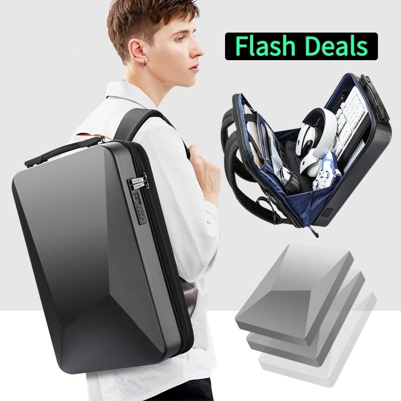 Waterproof Expandable Backpack With Usb Charging - Silver Regular-1915198314899443719