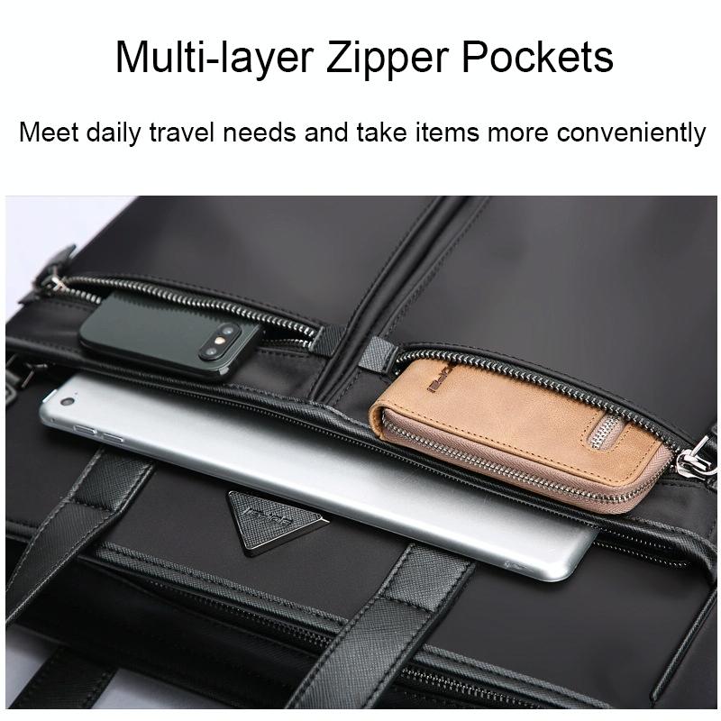 Waterproof Laptop Business Handbag - Large Capacity Black-1915196876072816642