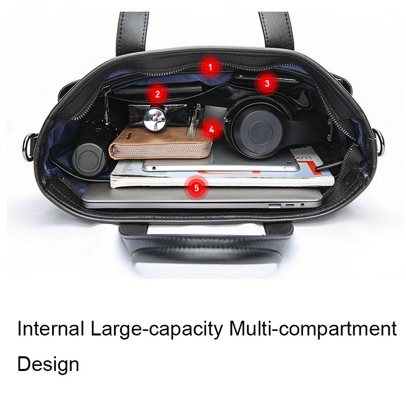 Waterproof Laptop Business Handbag - Large Capacity Black-1915196876072816643
