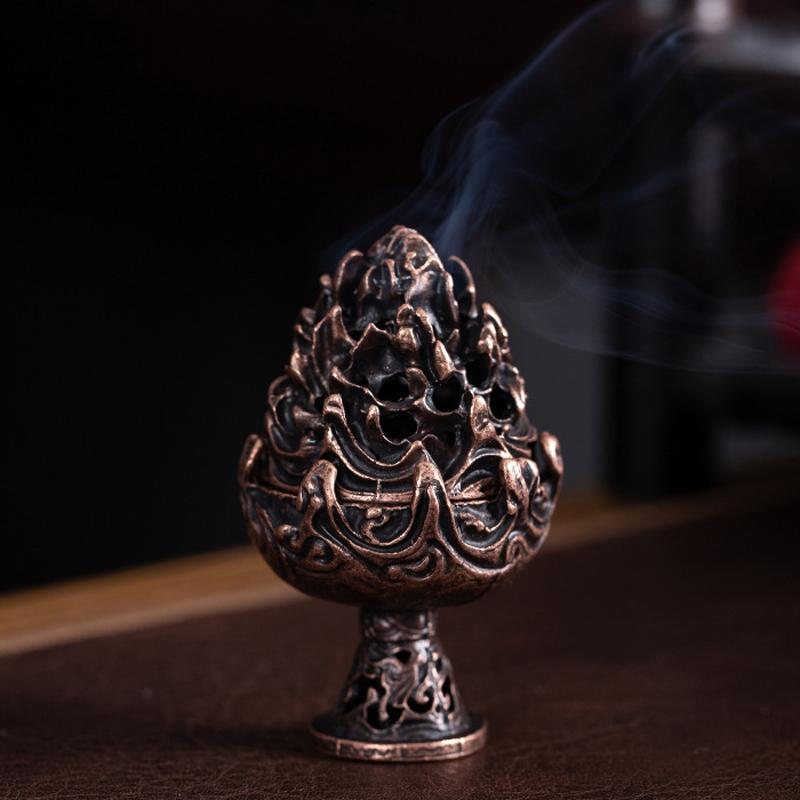 Small Vintage Copper Incense Burner - Indoor Ornament-1915197957154672646
