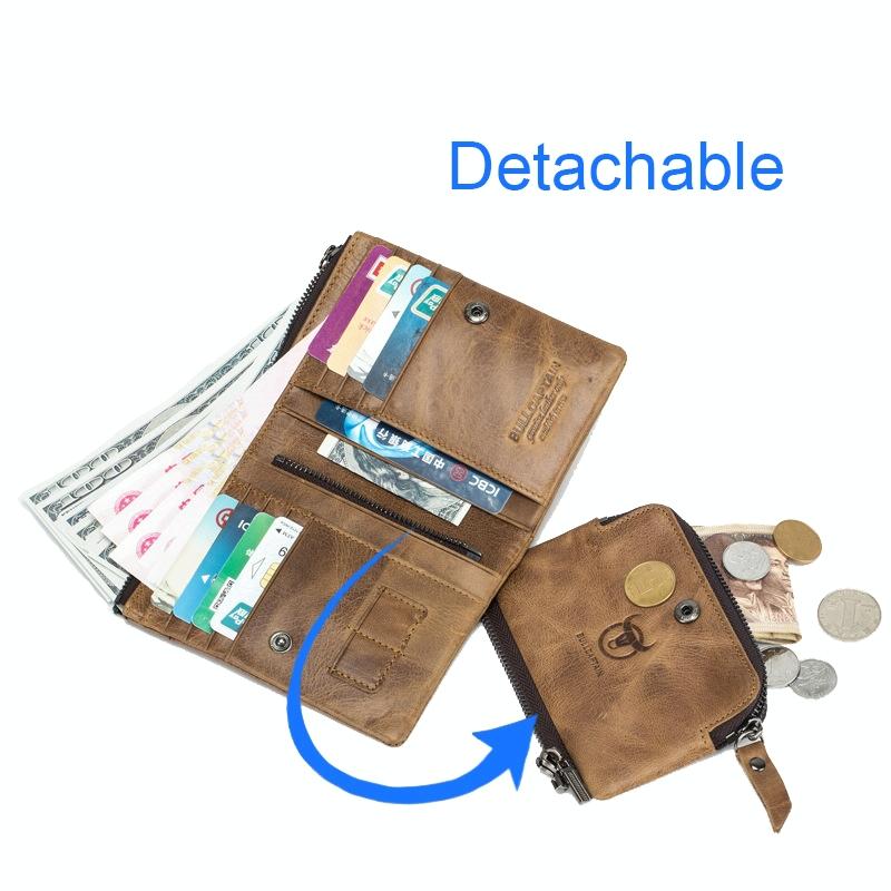 Detachable Rfid Leather Wallet - Anti-Theft-1915196930548436995