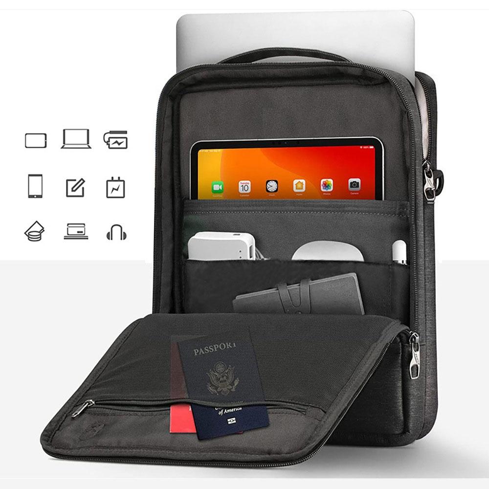 Waterproof Multifunctional Laptop Bag - 13.3-14 Inch - Black-1915196841104904193