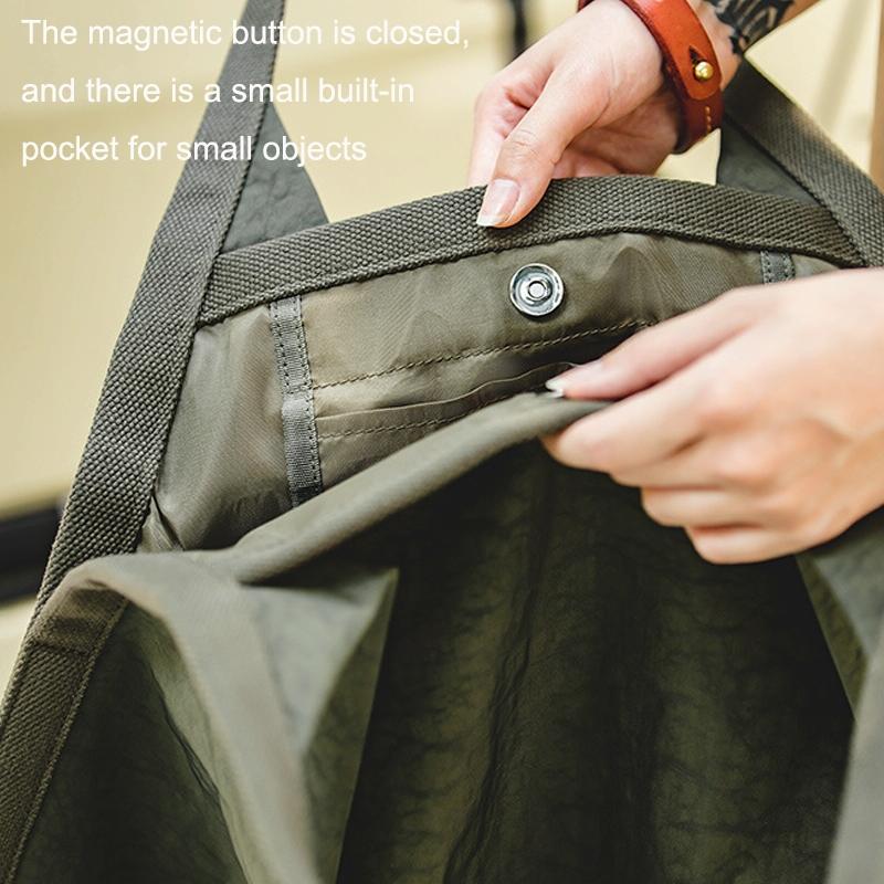 Waterproof Nylon Handbag - Large Capacity Army Green-1915196939343892484