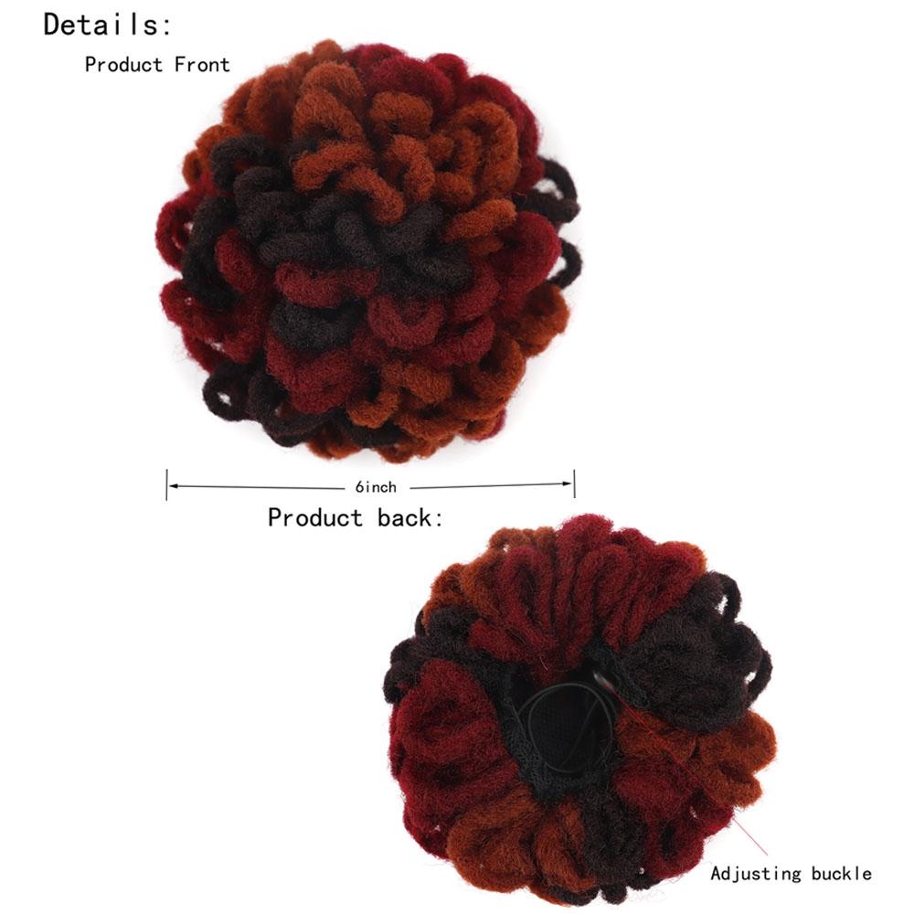 30 Shaggy Drawstring Dreadlock Bun - Adjustable-1915197272577150978