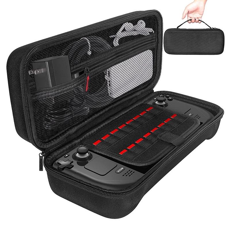 Steam Deck Handheld Console Storage Bag - Hard Eva Oxford Cloth - Black-1915196963310145541