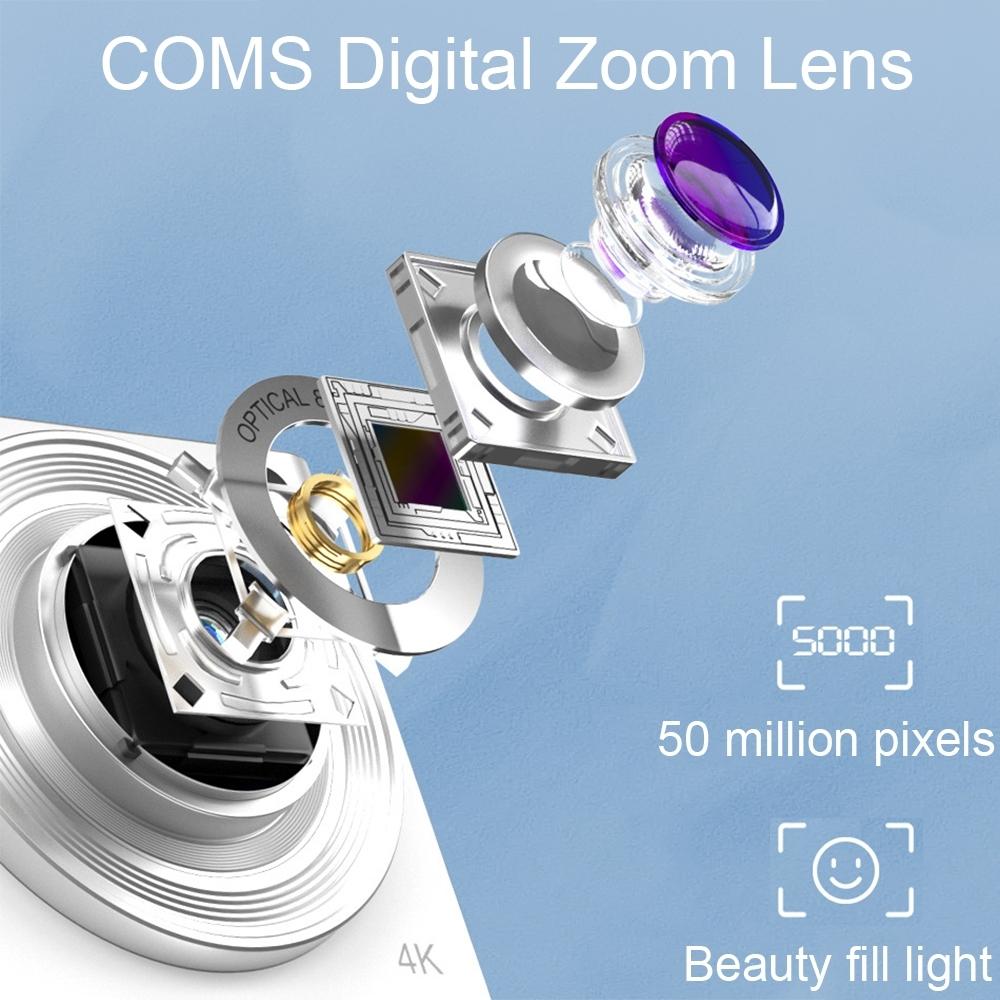 4K 8X Optical Zoom Telescopic Lens Digital Camera With Card Reader & 32G - White-1915197024215633922