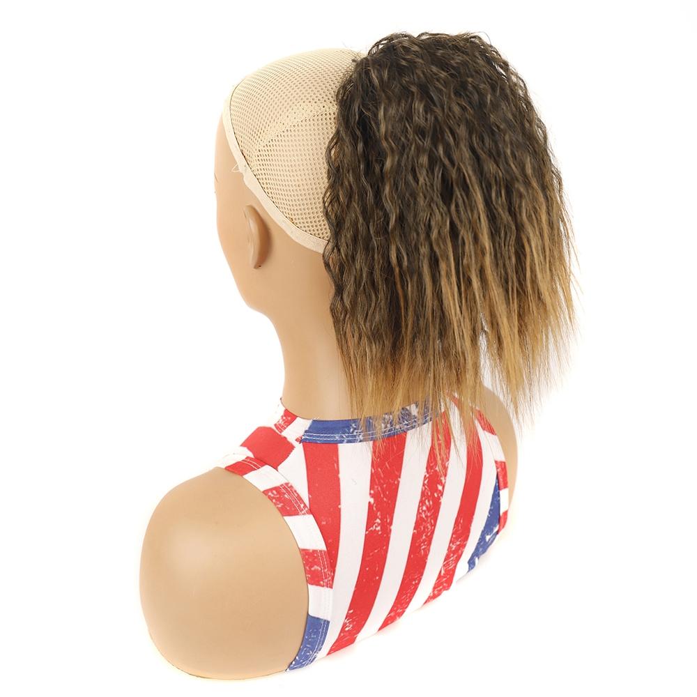 Short Fluffy Drawstring Perm Curly Ponytail Wig In 1Bt27 Colour-1915197263907524608