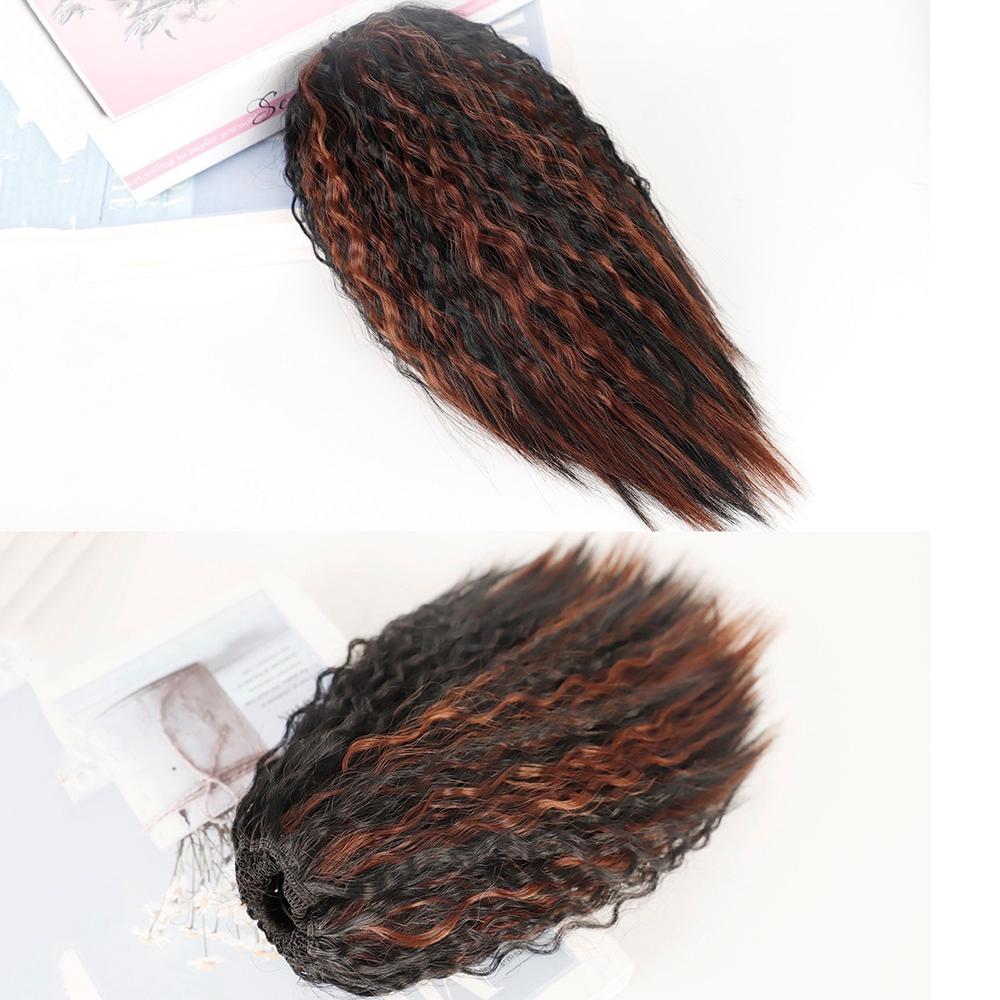 Short Fluffy Drawstring Perm Curly Ponytail Wig In 1Bt27 Colour-1915197263907524610