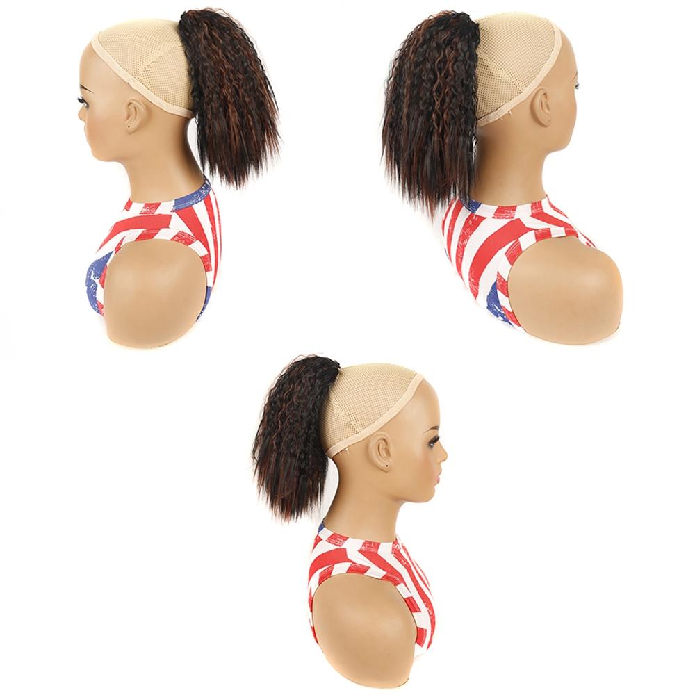Short Fluffy Drawstring Perm Curly Ponytail Wig - Colour 30-1915197284707078148