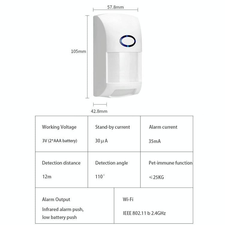 Smart Wifi Infrared Alarm With Human Body Detector-1922443430034804745