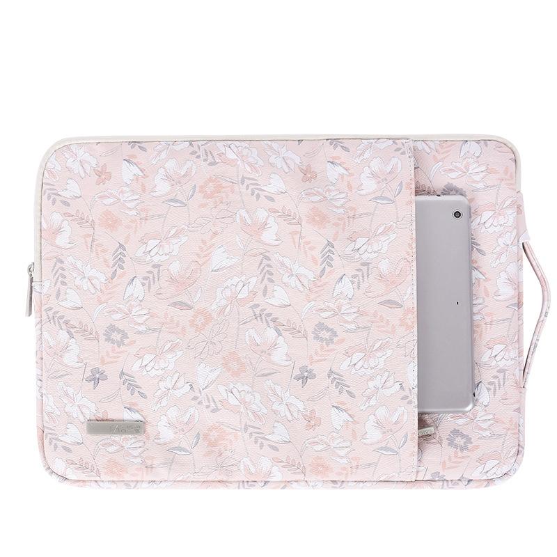 15 Inch Light Pink Laptop Sleeve With Telescoping Handle-1915196660447842304