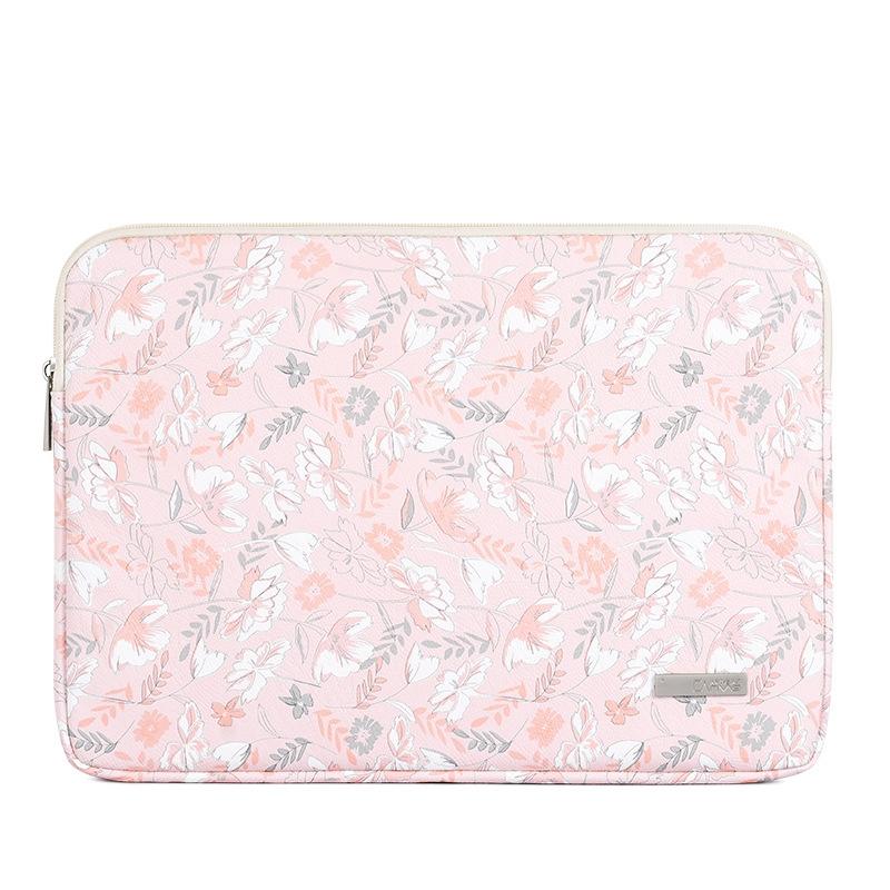 Waterproof 15 Laptop Liner Bag In Light Pink Pu Leather-1915196660741443589
